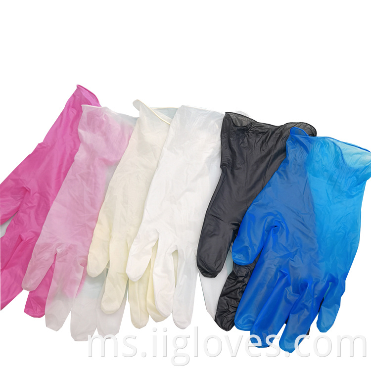 Penjualan langsung Kilang Murah Kecantikan Tatu Biru Vinil Biru Sarung Tangan Vinil PVC Untuk Pembersihan Mencuci Rumah Tangga